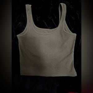 Olive Ribbed Tank Top